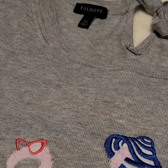 Talbot's Lightweight Knit Sweater with Flamingos - Preloved - Size XL - Picture 1 of 4